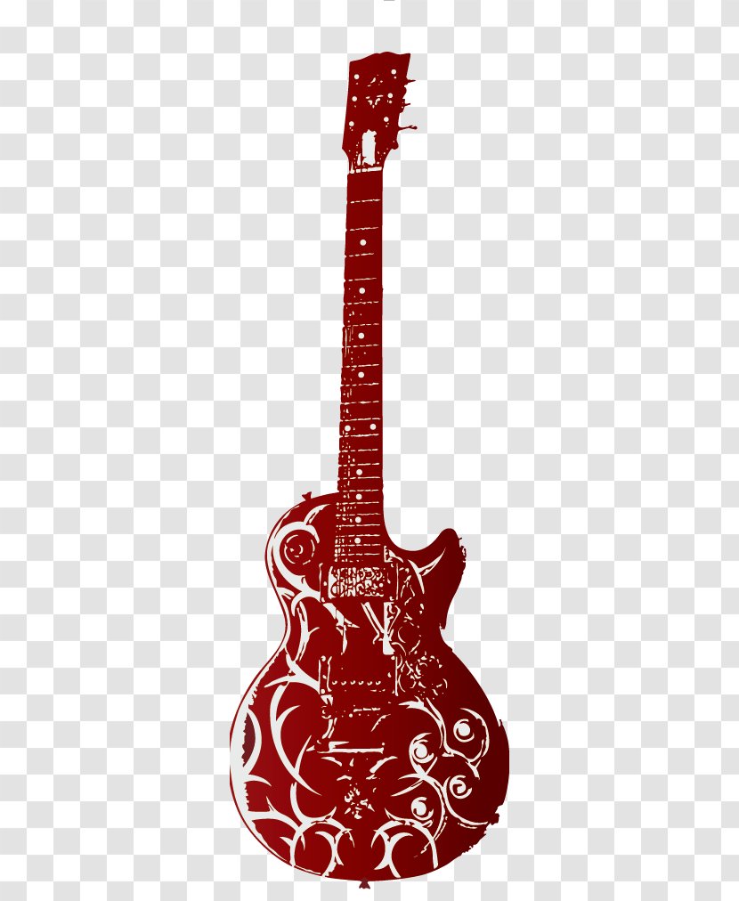 Musical Instrument Guitar Illustration - Silhouette - Vector Transparent PNG