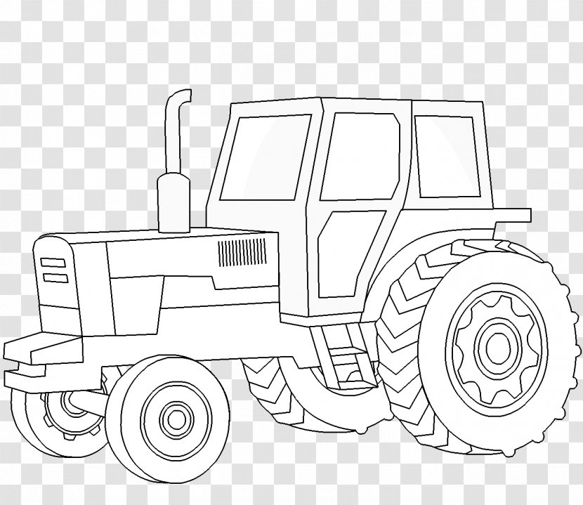 Line Art Car Tractor Drawing Agriculture - Color Transparent PNG