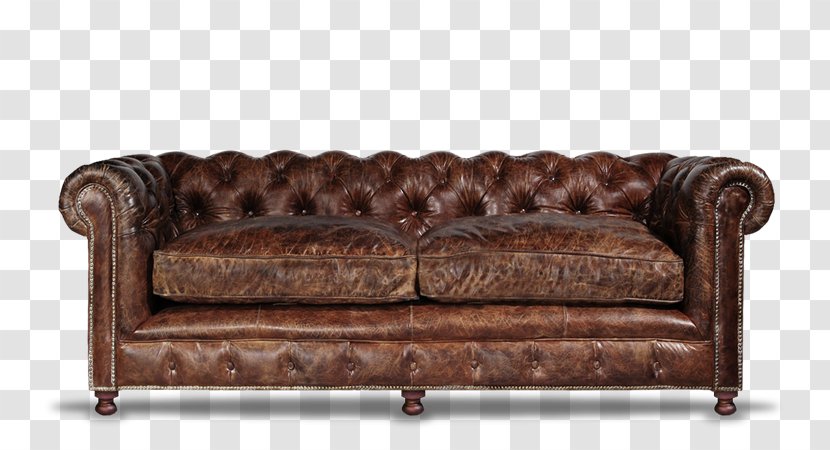 Couch Chesterfield Wing Chair Club - Leather Transparent PNG