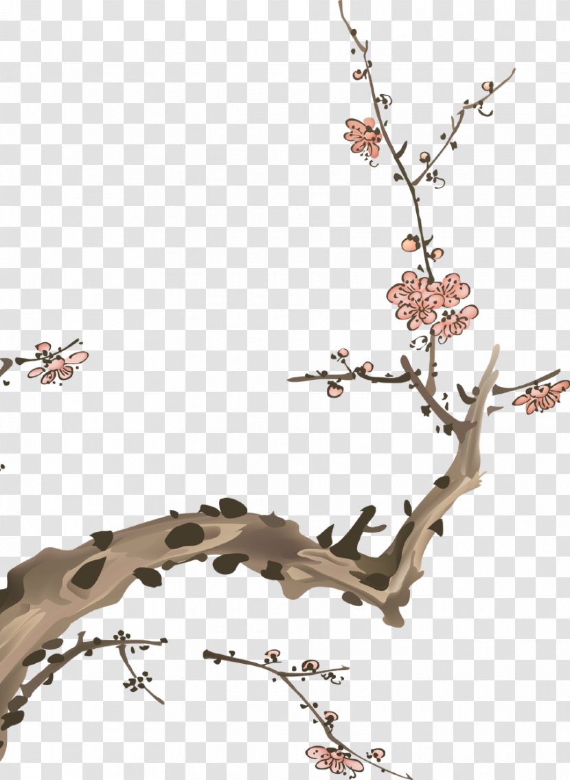 Painting - Cherry Blossom - Ink Plum Decoration Transparent PNG