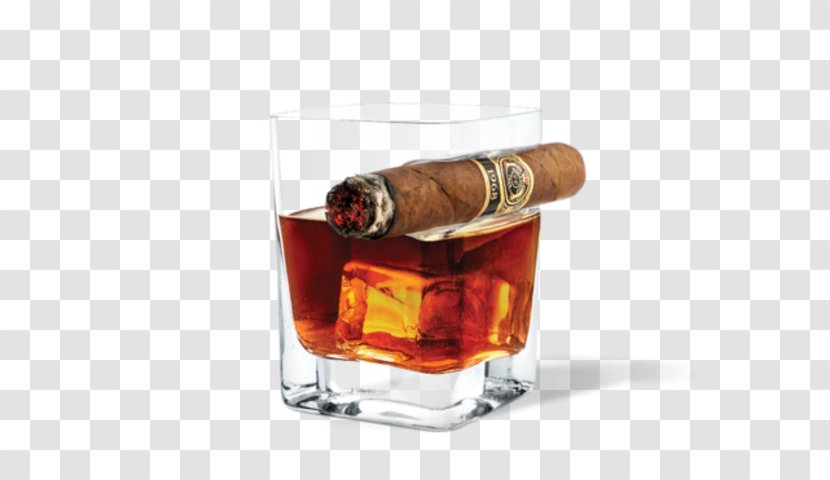 Old Fashioned Glass Whiskey Cigar - Grog Transparent PNG