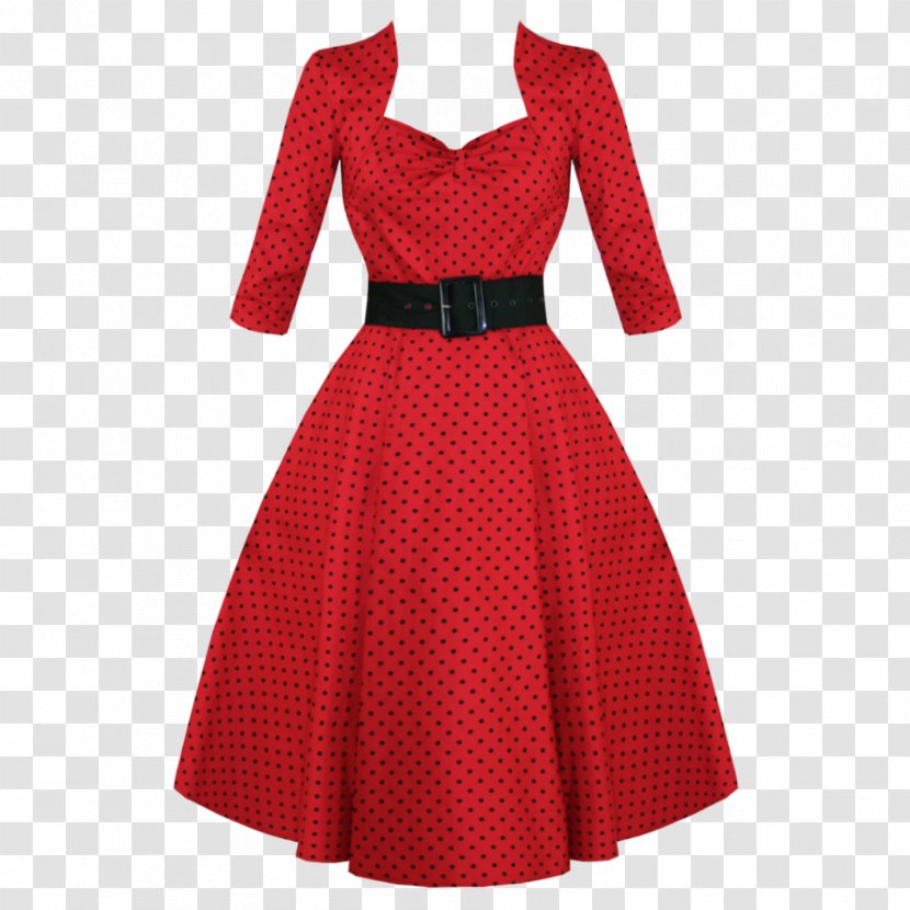 1950s Dress Polka Dot Vintage Clothing Rockabilly - Sheath Transparent PNG