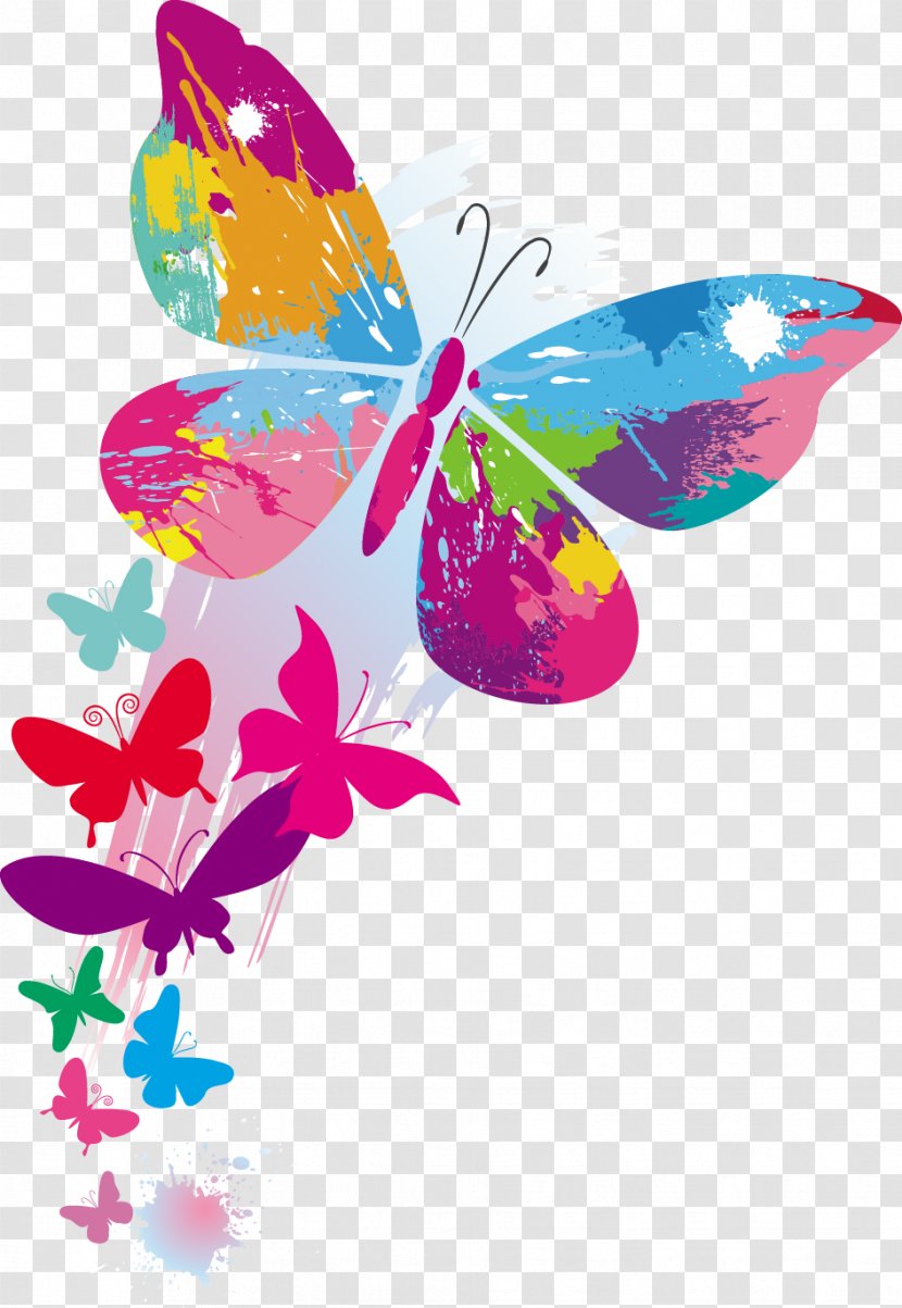Butterfly Stock Illustration Color Clip Art - Flora - Colorful Patterns Transparent PNG