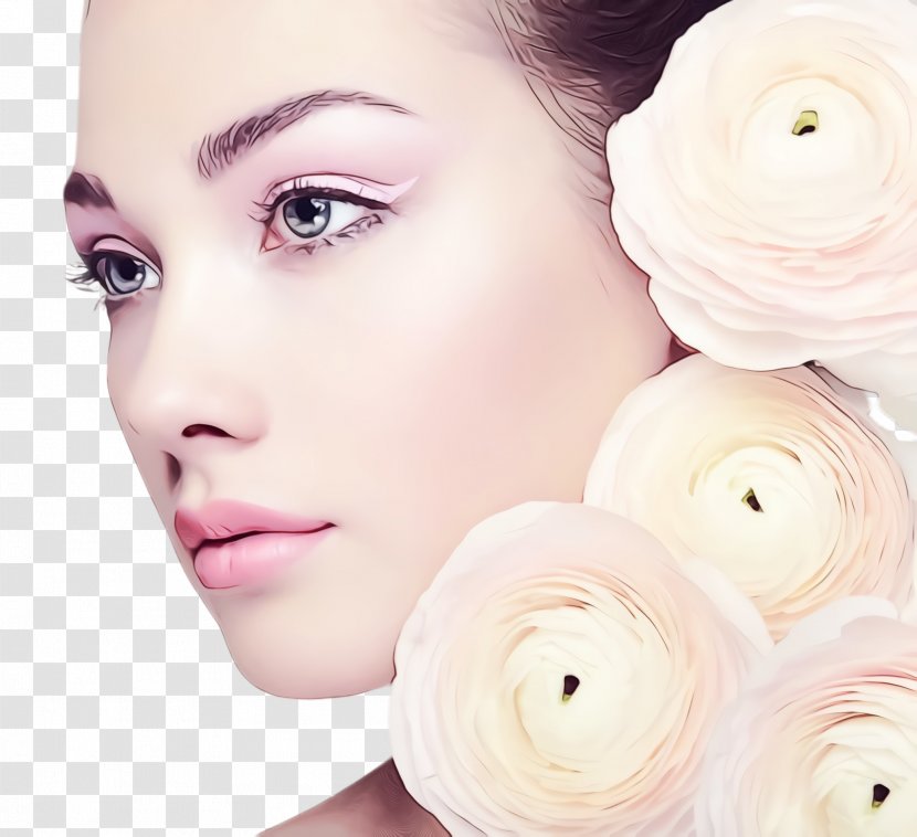 Face Skin Eyebrow White Cheek - Eyelash Head Transparent PNG