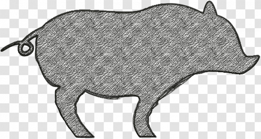 Pig Facing Right Icon Animal Silhouettes Icon Animals Icon Transparent PNG