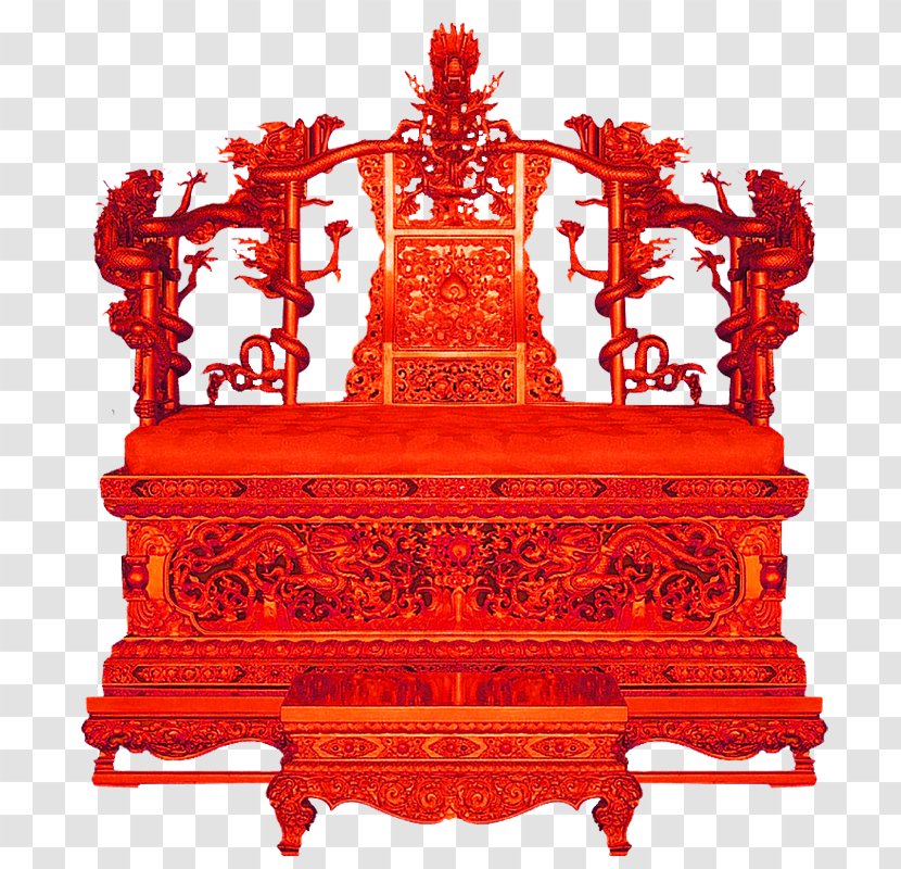 Forbidden City Emperor Of China Qing Dynasty Throne Chair - Furniture Transparent PNG