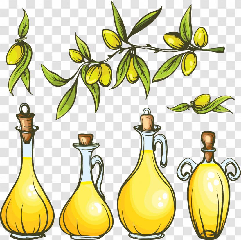 Olive Oil Food - Cartoon Painted Fresh Transparent PNG
