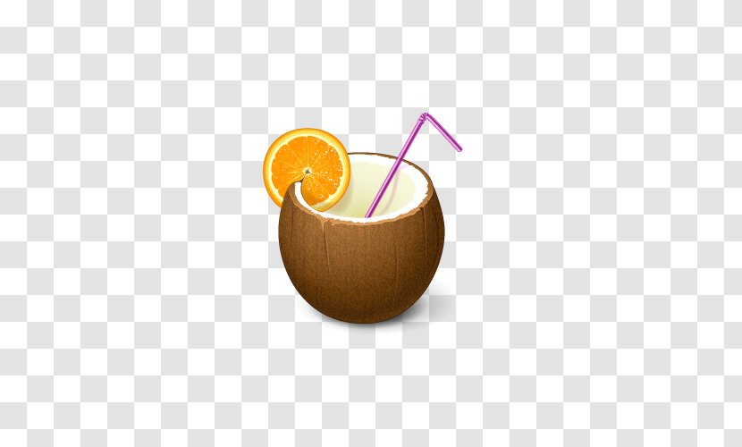 Cocktail Americano Coconut Water Milk Drink Mixer - Orange - Painted Transparent PNG
