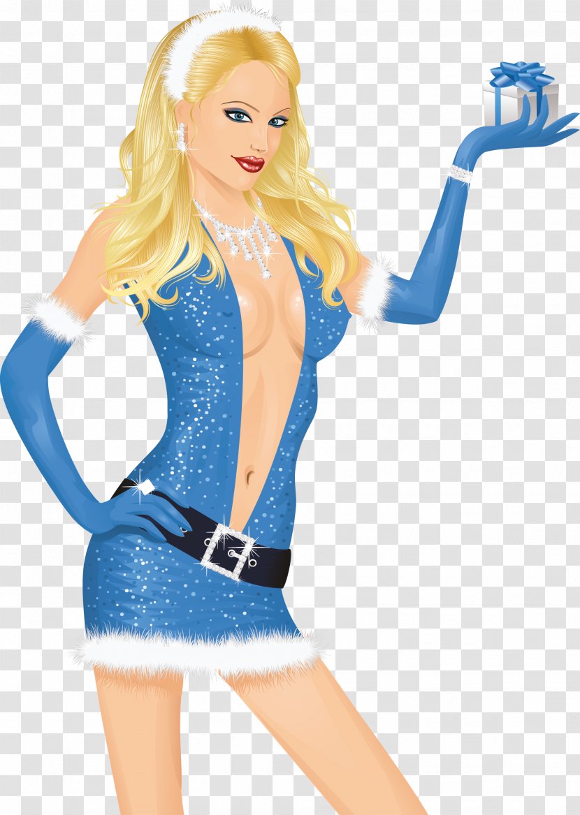 Santa Color Blue - Costume - Femme Transparent PNG