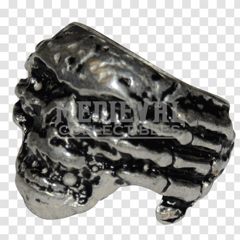 Silver Bone Ring Skull Hand Transparent PNG