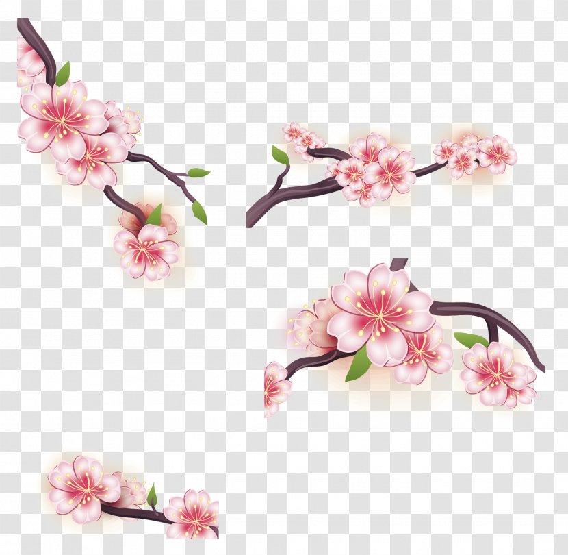Cartoon Cherry Tree Branches - Cerasus - National Blossom Festival Transparent PNG