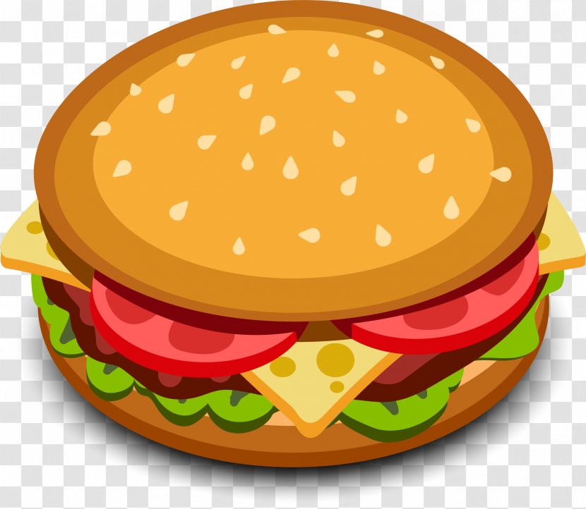 Hamburger Cheeseburger Icon - Veggie Burger - Vector Material Transparent PNG