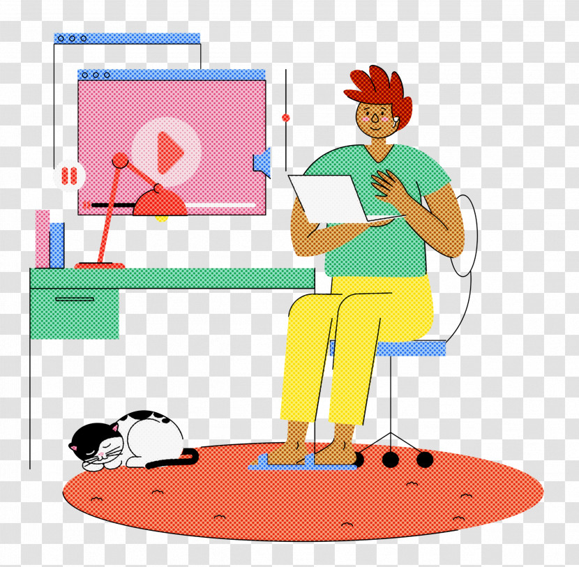 Work At Home Working Transparent PNG