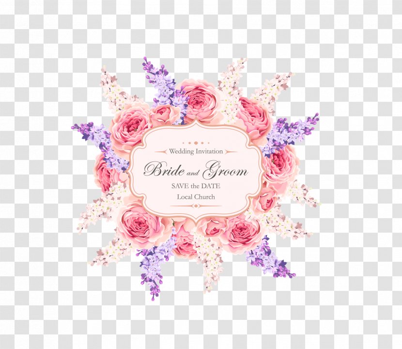 Wedding Invitation Greeting Card Flower - Arranging - Rose Invitations Transparent PNG