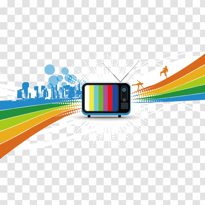 Television Photography Illustration - Show - TV And Colored Lines Transparent PNG