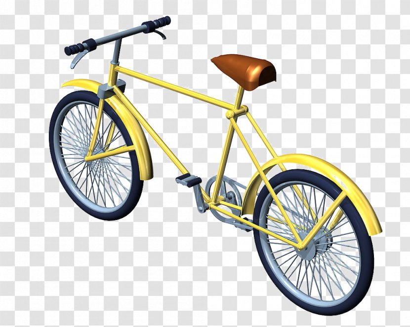 Bicycle Frame Wheel Computer Graphics - Motor Vehicle - Yellow Bike Transparent PNG