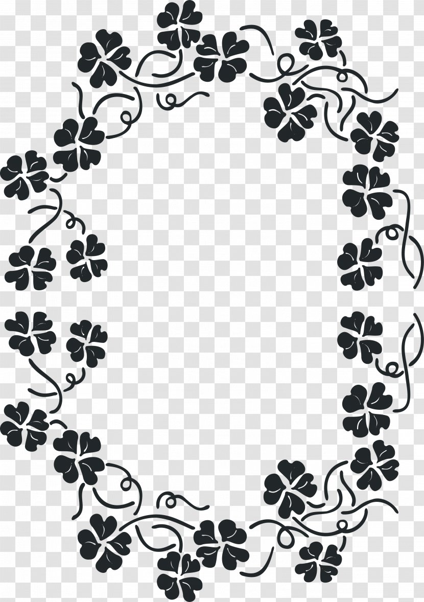 Circle Decorative Arts Drawing Clip Art - Black - Floral Lace Transparent PNG