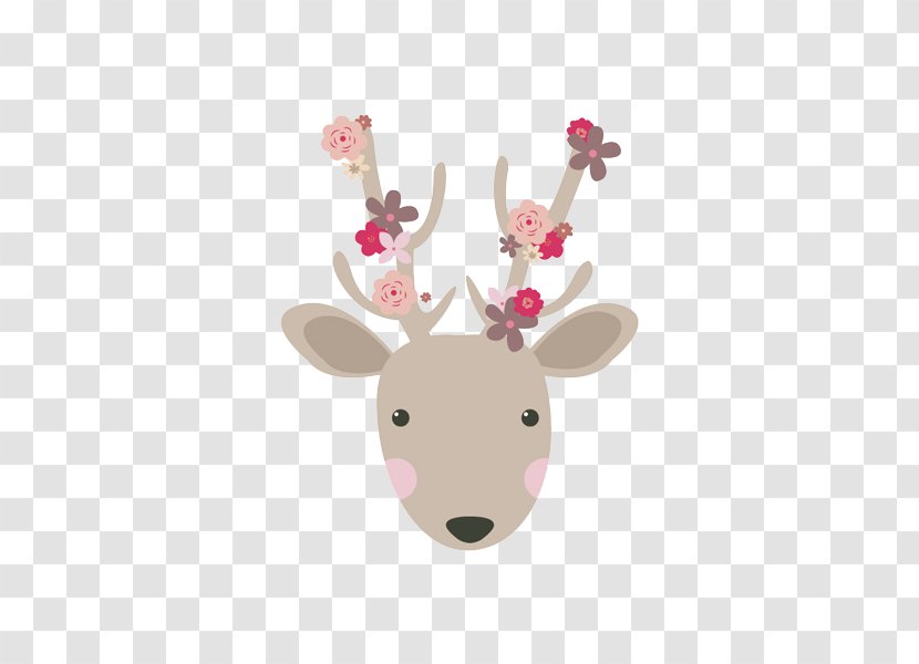 Cuteness Clothing Iron-on Clip Art - Pink - Hand Painted Sika Deer Transparent PNG