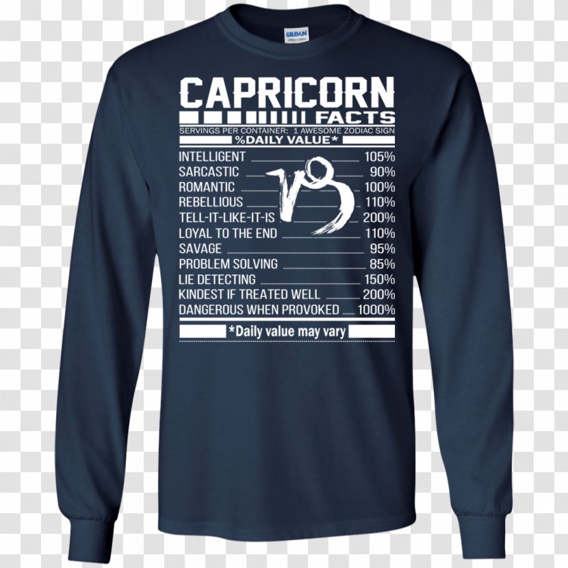 Long-sleeved T-shirt Hoodie - Zodiac Capricorn Transparent PNG