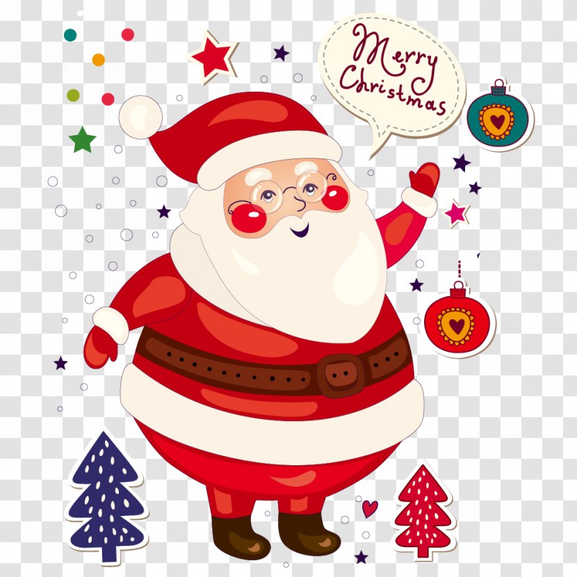 Santa Claus Christmas Card Illustration - Snowman Transparent PNG