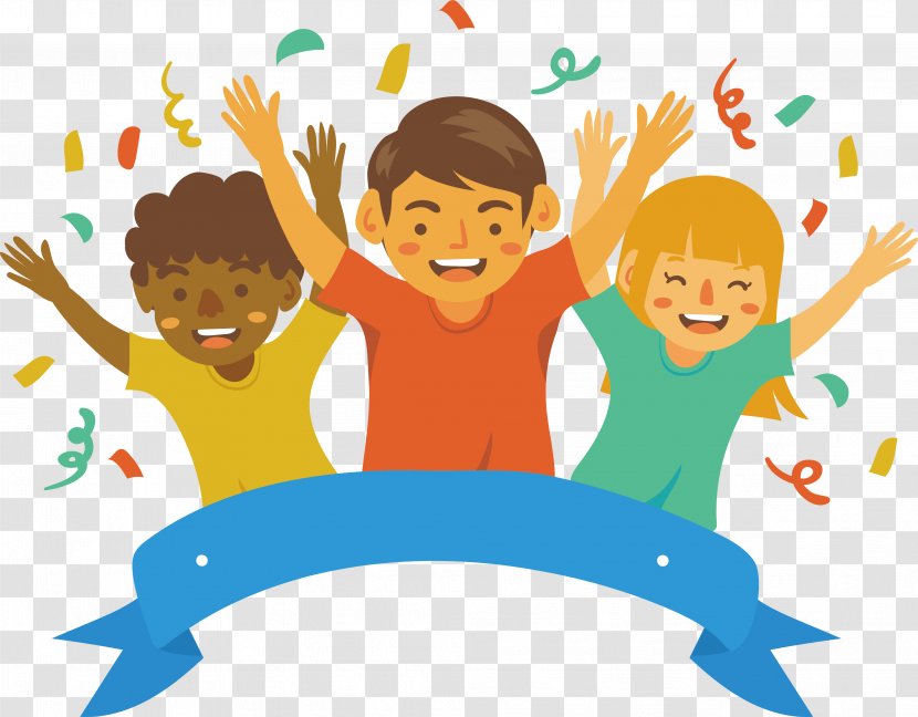 Icon - Happiness - Three Cheering Children Transparent PNG