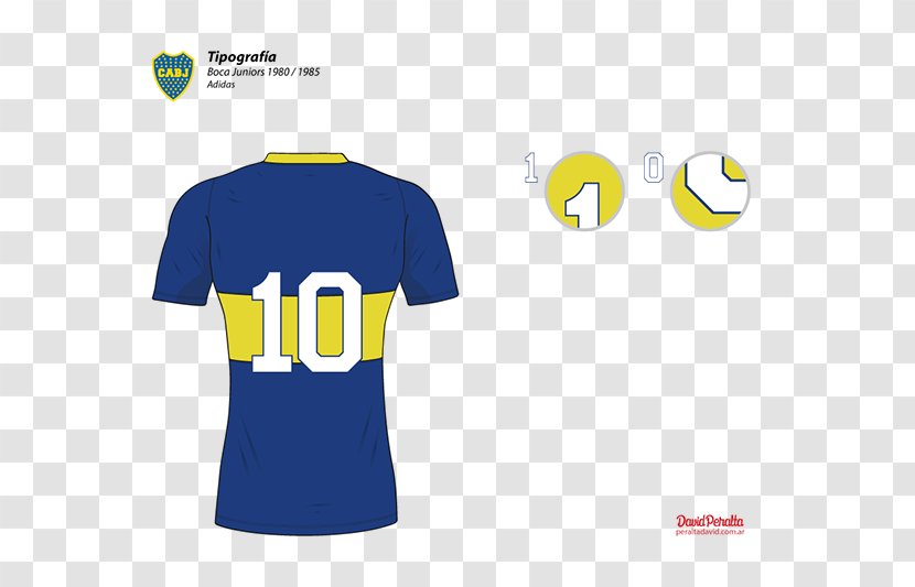 Jersey T-shirt Historia Del Uniforme Club Atlético Boca Juniors Font - Sportswear Transparent PNG
