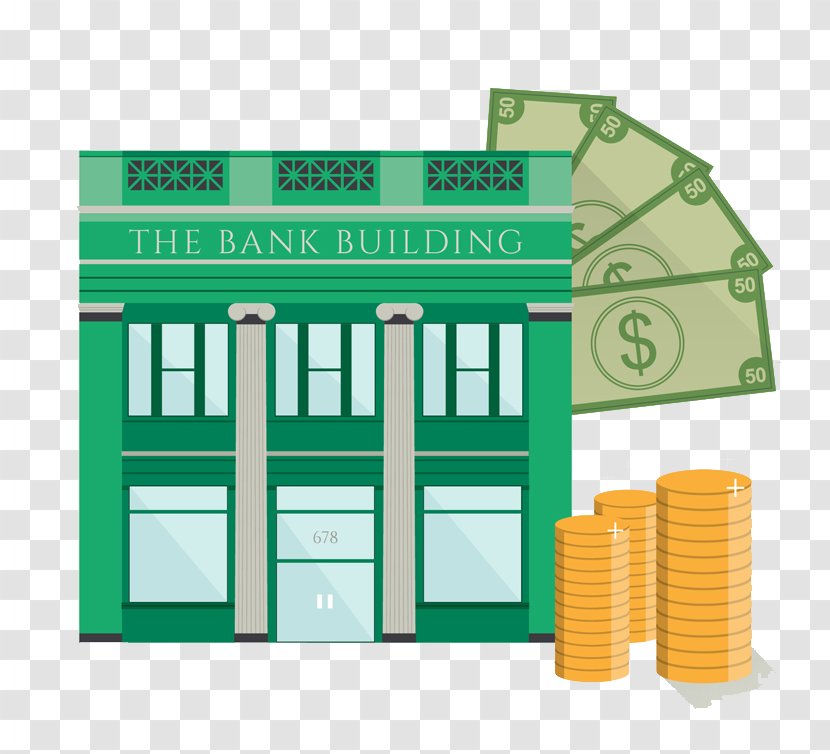 Online Banking Money Drawing - Bank Building Transparent PNG