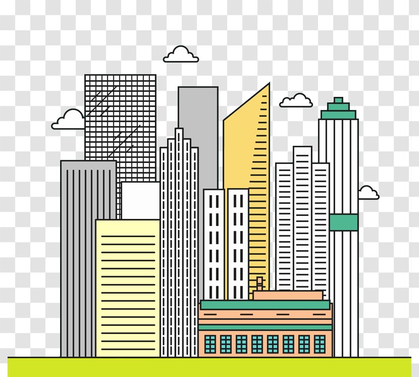 Graphic Design Building Architecture - Metropolis - Creative City Vector Transparent PNG