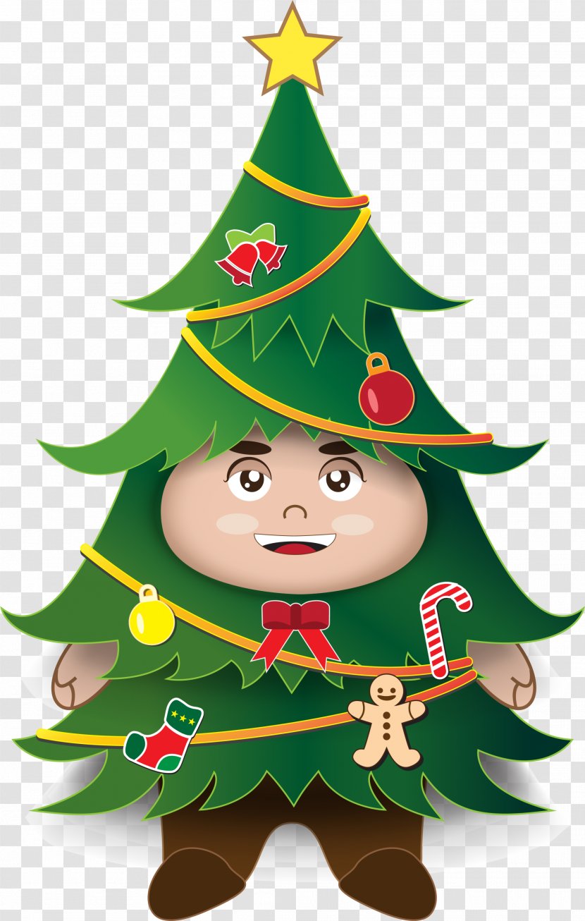 Christmas Tree - Spruce - Green Cartoon Boy Transparent PNG