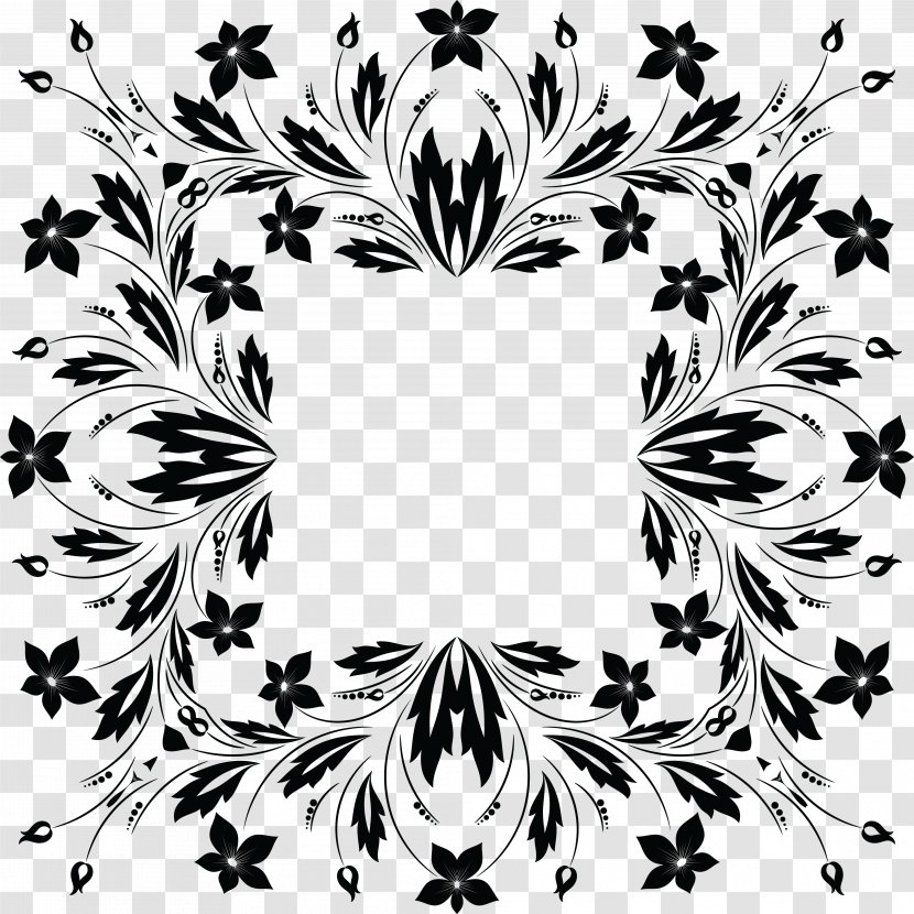 Floral Design Flower Clip Art - Line - Black Transparent PNG