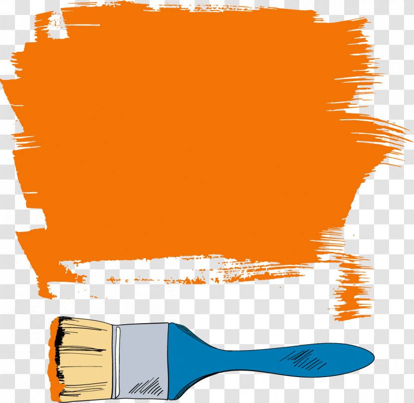 Brush Drawing Painting Photography - Orange Paint Graffiti Transparent PNG