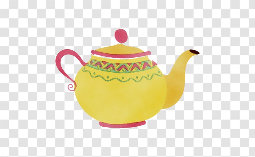 Watercolor Drawing - Ceramic - Porcelain Stovetop Kettle Transparent PNG