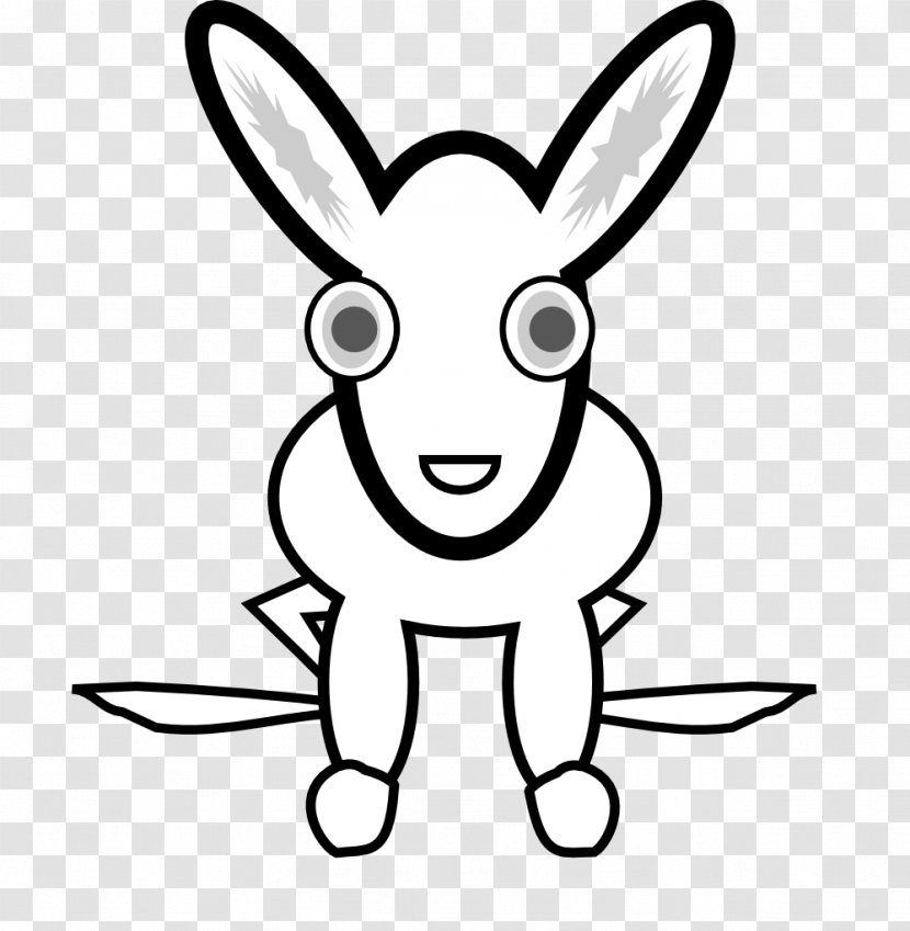 White Rabbit Hare Clip Art - Line Transparent PNG