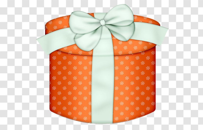 Box Gift Wrapping Clip Art - Orange - Round With White Bow Clipart Transparent PNG