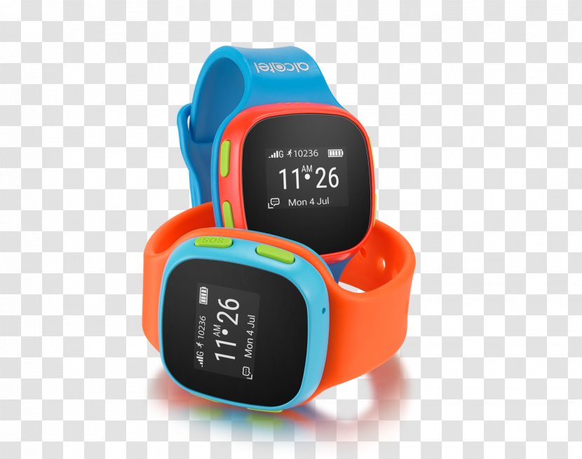 Alcatel Move Time Smartwatch Mobile MOVETIME Track&Talk Watch Blue/Red Chytré Hodinky - Telephony Transparent PNG