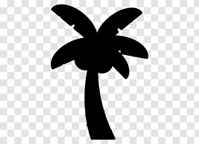 Silhouette Black And White Arecaceae Tree - Logo Transparent PNG