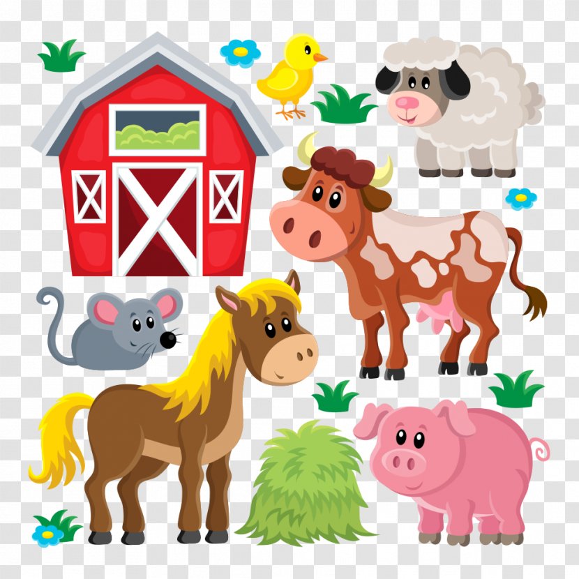 Domestic Pig Livestock Sheep Farm Clip Art - Cattle Like Mammal - Vector Animals Transparent PNG