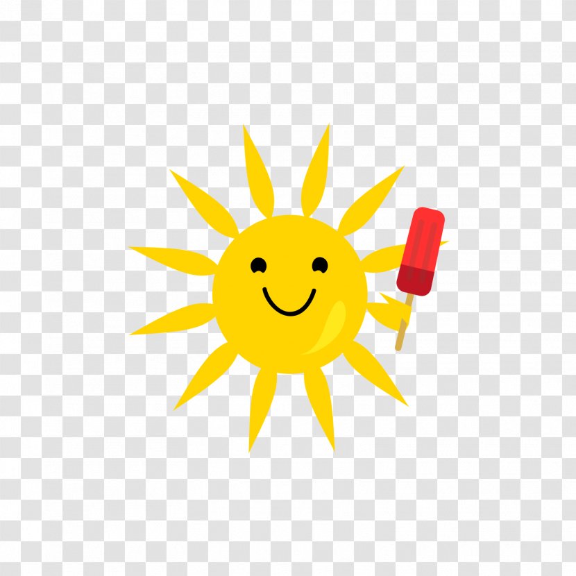 Smile - Smiling Sun - With A Red Popsicles Transparent PNG