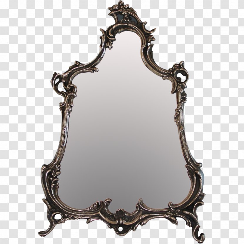 Mirror Rococo Vanity Ornament Silver - Lowboy Transparent PNG