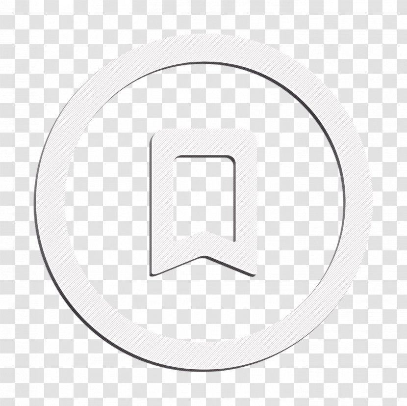 Bookmark Icon Guardar Linecon - Round - Blackandwhite Symbol Transparent PNG