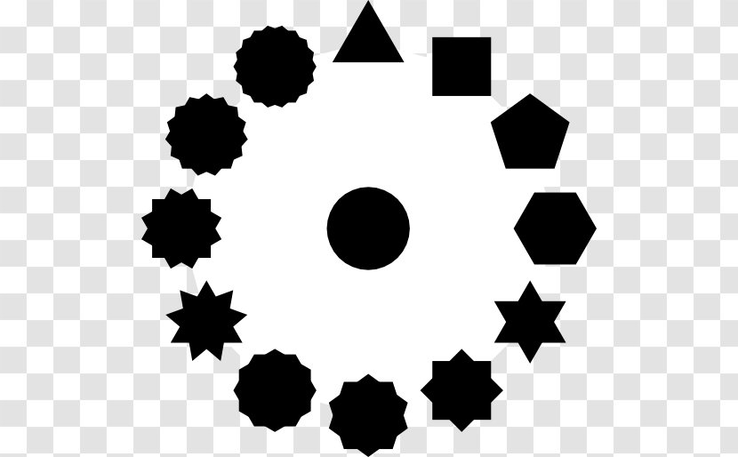 Star Polygon Circle Clip Art - Black Transparent PNG