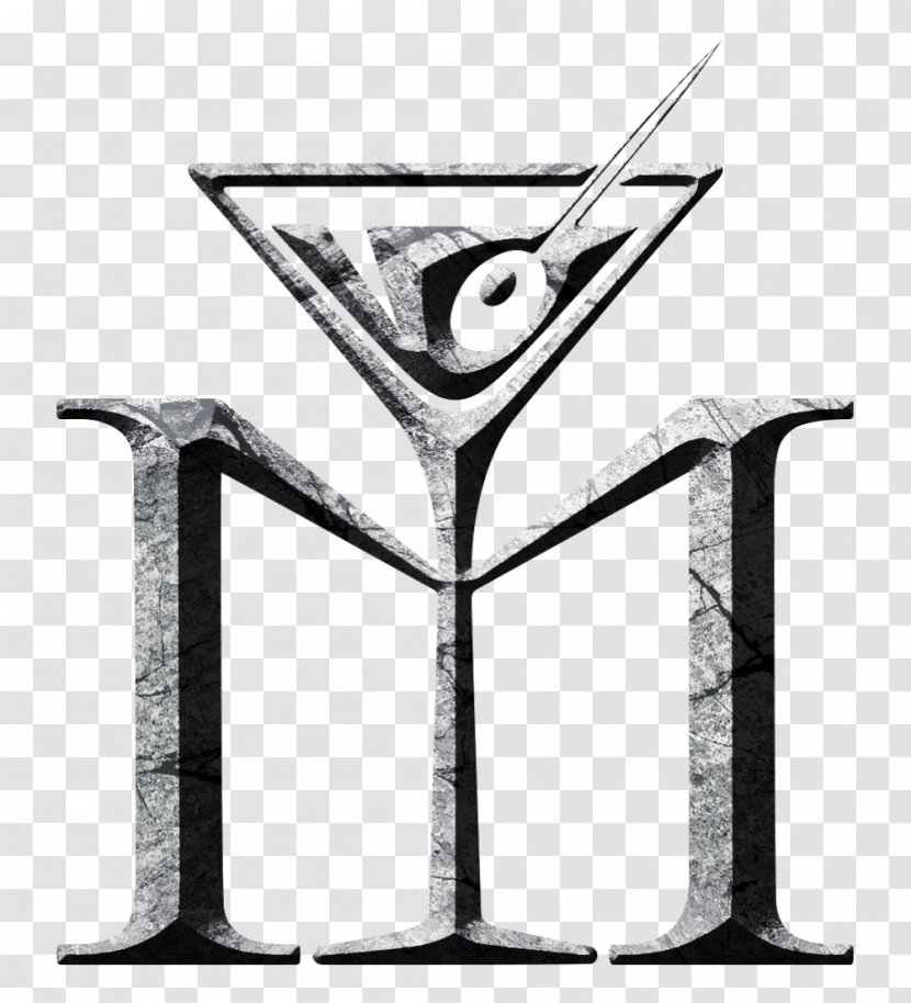 Martini Cocktail Glass Font - Monochrome Photography Transparent PNG