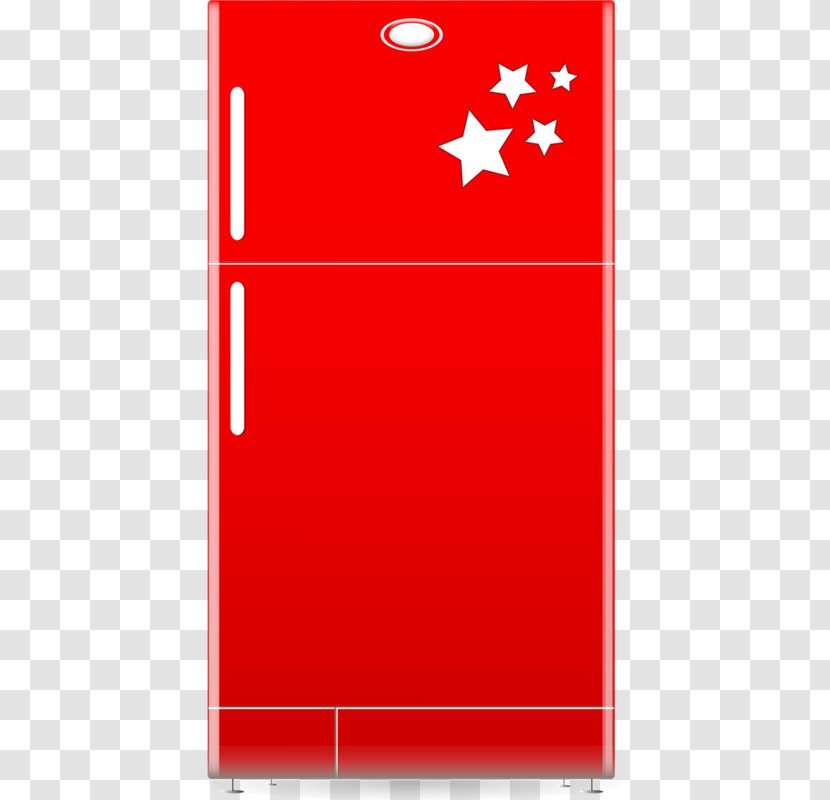 Refrigerator Furniture Kitchen Clip Art - Door - Red Transparent PNG