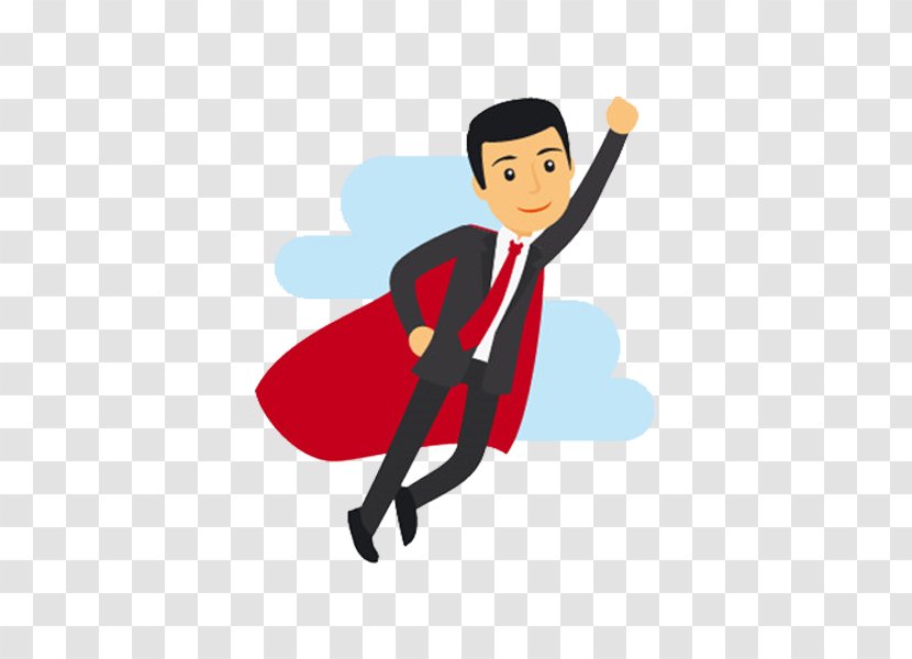 Cartoon Businessperson Stock Illustration - Royaltyfree - Hand-painted Superman Transparent PNG