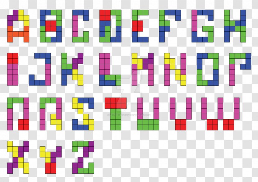 Tetris Alphabet Letter Computer Software Font - Opensource Unicode Typefaces Transparent PNG