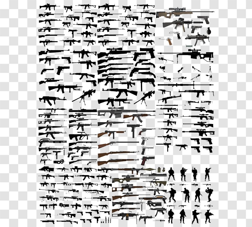 Firearm Weapon Machine Gun - Tree - A Variety Of Guns Transparent PNG