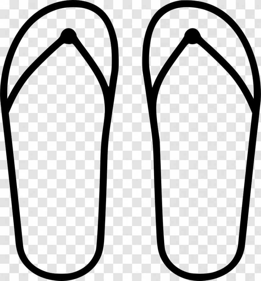 Clip Art - Black And White - Slippers Icon Transparent PNG