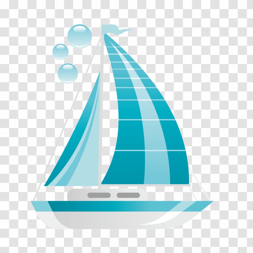 Blue Sailing Ship - Sail - Sailboat Transparent PNG