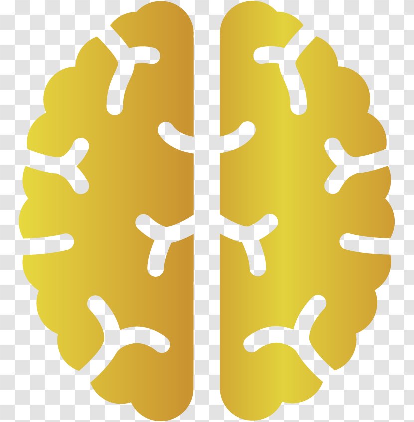 Brain Icon - Visual Perception - Symbol Yellow Transparent PNG