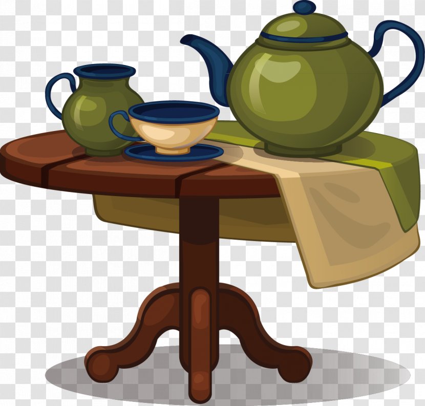 Table Furniture Illustration - Drinkware - Vector Banquet Tables And Chairs Transparent PNG